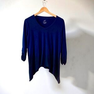 Joan Vass Shark Bite Top M Navy – Artsy Aesthetic